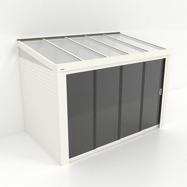 Kastrex Tuinkamer Aluminium - Luxe Buitenruimte met Glazen Dak - Privacy Glas - Gratis Montage - Wit
