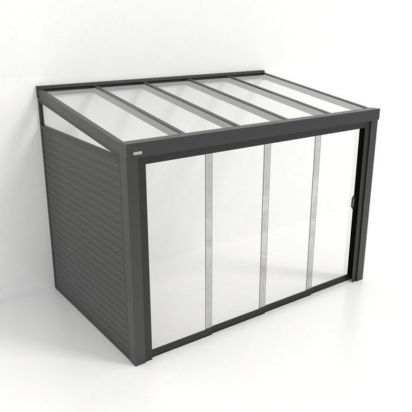 Kastrex Tuinkamer Aluminium - Luxe Buitenruimte met Glazen Dak - Gratis Montage - Antraciet
