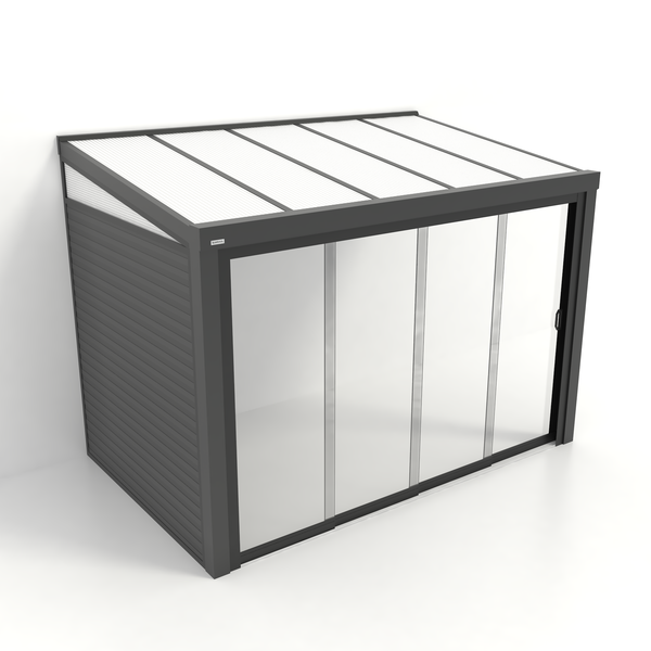Kastrex Tuinkamer Aluminium - Luxe Buitenruimte met Polycarbonaat Dak - Gratis Montage - Antraciet