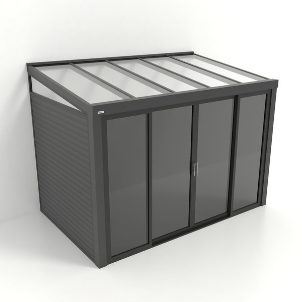 Kastrex Tuinkamer Aluminium - Luxe Buitenruimte met Glazen Dak - Privacy Glas - Gratis Montage - Antraciet
