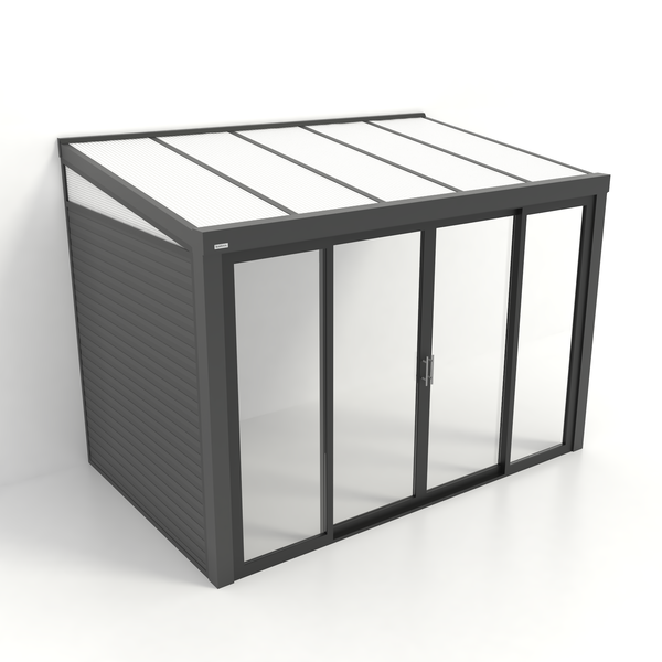 Kastrex Tuinkamer Aluminium - Luxe Buitenruimte met Polycarbonaat Dak - Gratis Montage - Antraciet