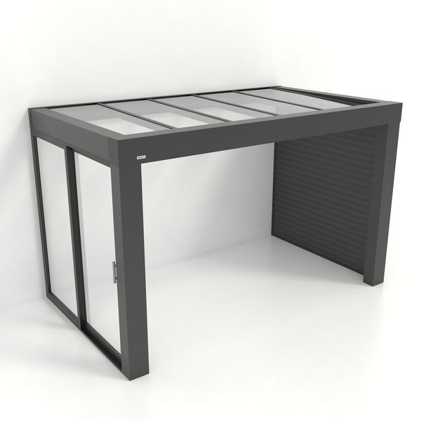 Kastrex Premium Tuinkamer Aluminium - Luxe Buitenruimte met Glazen Dak - Gratis Montage – Antraciet