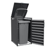 Armoire de conversion pour conteneur Kastrex - Pour 1 bac - Résistante aux intempéries et sans entretien - Acier revêtu