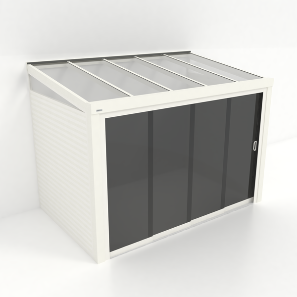 Kastrex Tuinkamer Aluminium - Luxe Buitenruimte met Glazen Dak - Privacy Glas - Gratis Montage - Wit