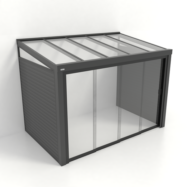 Kastrex Tuinkamer Aluminium - Luxe Buitenruimte met Glazen Dak - Gratis Montage - Antraciet