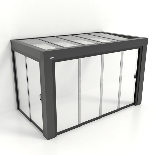 Kastrex Premium Tuinkamer Aluminium - Luxe Buitenruimte met Glazen Dak - Gratis Montage – Antraciet