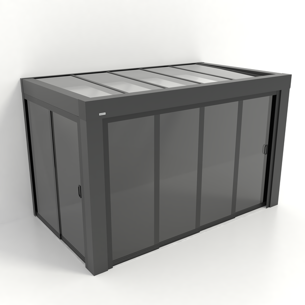 Kastrex Premium Tuinkamer Aluminium - Luxe Buitenruimte met Privacy Glas - Gratis Montage – Antraciet