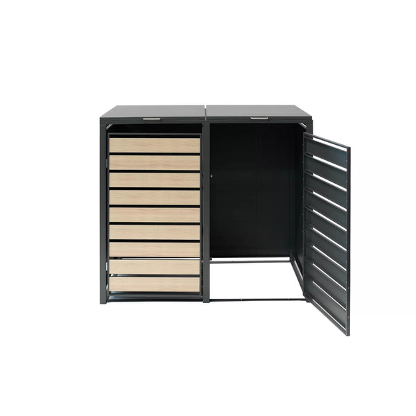 Kastrex Container Conversion Cabinet - For 2 Wheelie Bins - Weatherproof & Maintenance-free - Coated Steel