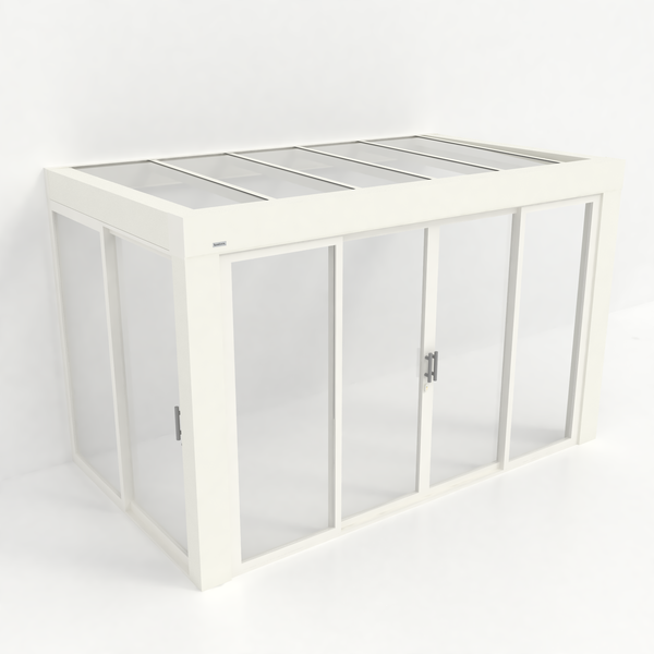 Kastrex Premium Tuinkamer Aluminium - Luxe Buitenruimte met Glazen Dak - Gratis Montage – Wit