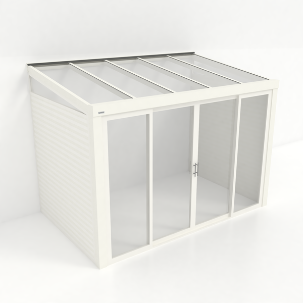 Kastrex Tuinkamer Aluminium - Luxe Buitenruimte met Glazen Dak - Gratis Montage - Wit