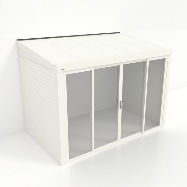 Kastrex Tuinkamer Aluminium - Luxe Buitenruimte met Polycarbonaat Dak - Gratis Montage - Wit