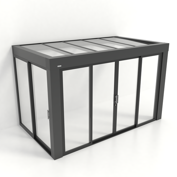 Kastrex Premium Tuinkamer Aluminium - Luxe Buitenruimte met Glazen Dak - Gratis Montage – Antraciet