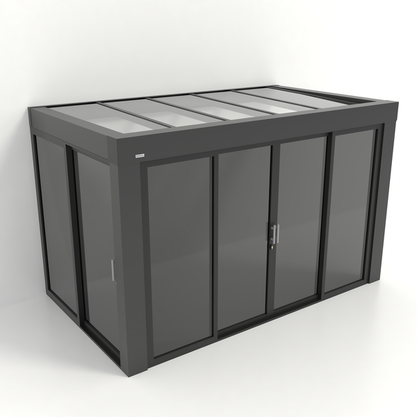 Kastrex Premium Tuinkamer Aluminium - Luxe Buitenruimte met Privacy Glas - Gratis Montage – Antraciet