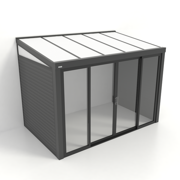 Kastrex Tuinkamer Aluminium - Luxe Buitenruimte met Polycarbonaat Dak - Gratis Montage - Antraciet