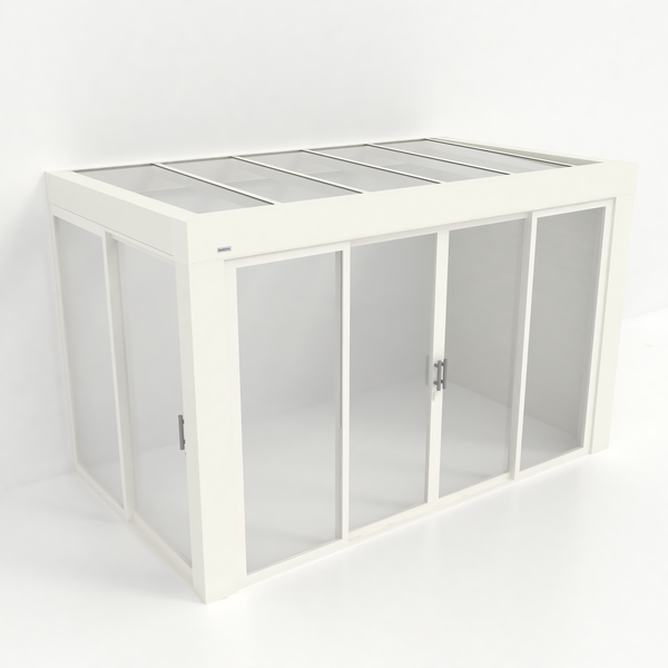 Kastrex Premium Tuinkamer Aluminium - Luxe Buitenruimte met Glazen Dak - Gratis Montage – Wit