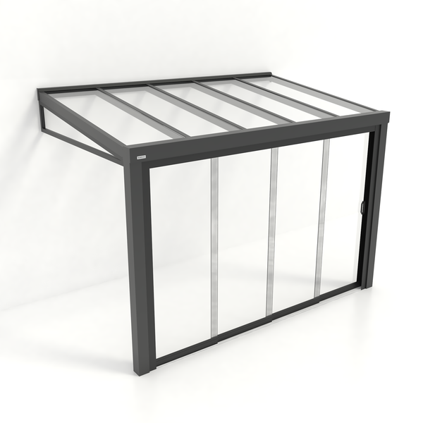 Kastrex Tuinkamer Aluminium - Luxe Buitenruimte met Glazen Dak - Gratis Montage - Antraciet