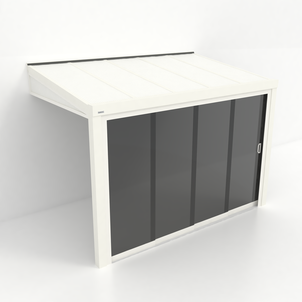 Kastrex Tuinkamer Aluminium - Luxe Buitenruimte met Polycarbonaat Dak - Privacy Glas - Gratis Montage - Wit