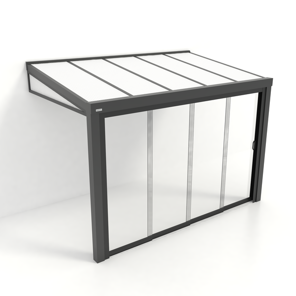 Kastrex Tuinkamer Aluminium - Luxe Buitenruimte met Polycarbonaat Dak - Gratis Montage - Antraciet