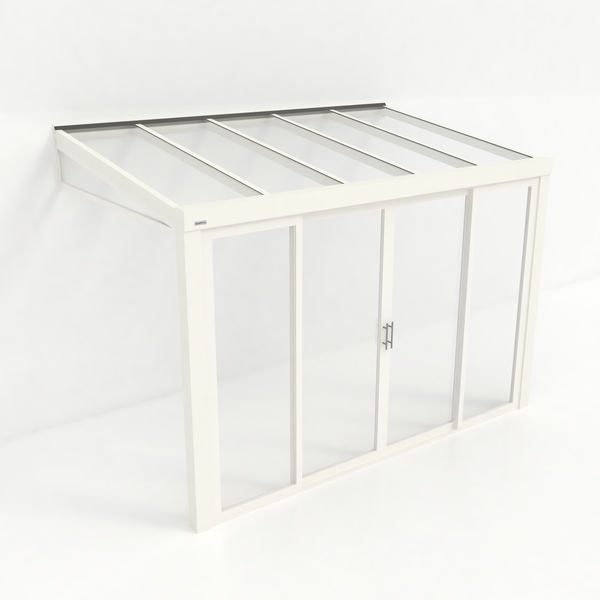 Kastrex Tuinkamer Aluminium - Luxe Buitenruimte met Glazen Dak - Gratis Montage - Wit
