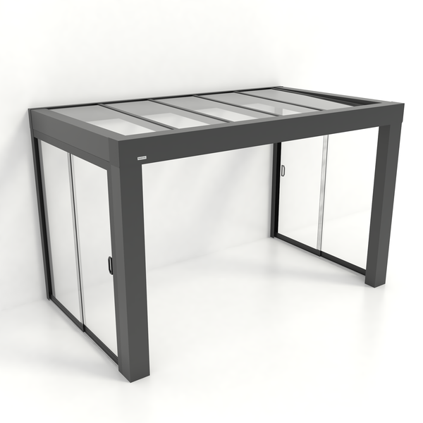 Kastrex Premium Tuinkamer Aluminium - Luxe Buitenruimte met Glazen Dak - Gratis Montage – Antraciet