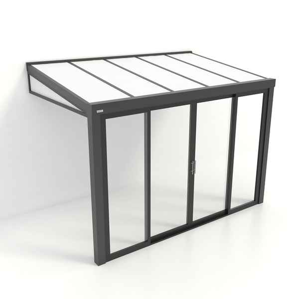Kastrex Tuinkamer Aluminium - Luxe Buitenruimte met Polycarbonaat Dak - Gratis Montage - Antraciet
