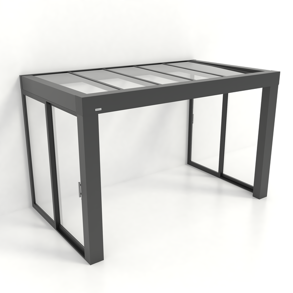 Kastrex Premium Tuinkamer Aluminium - Luxe Buitenruimte met Glazen Dak - Gratis Montage – Antraciet