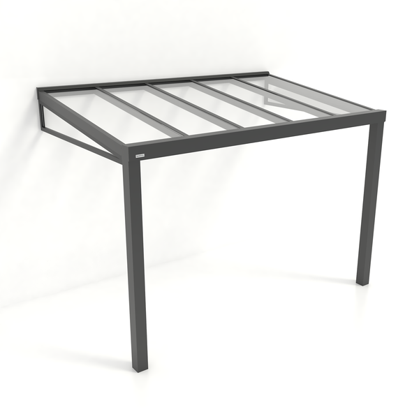 Kastrex Veranda Aluminium - Luxe Buitenruimte met Glazen Dak - Gratis Montage - Antraciet