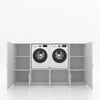 Wasmachinekast 4 delig - 254x145x67cm – Wit