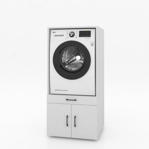 Meuble pour machine à laver, 1 pièce - 67 x 145 x 67 cm - Blanc