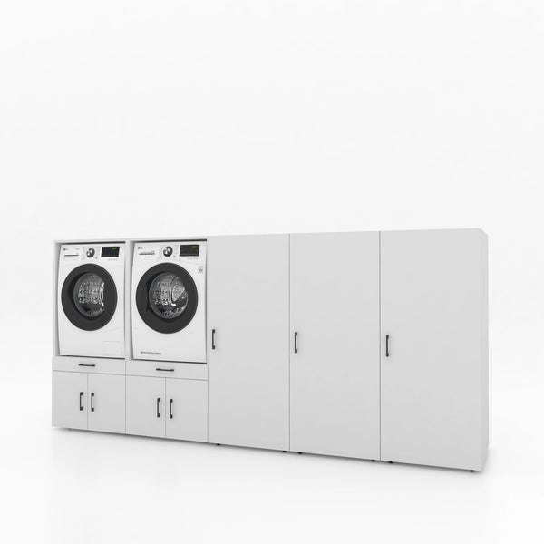 Wasmachinekast 5 delig - 314x145x67cm – Wit