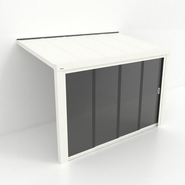 Kastrex Tuinkamer Aluminium - Luxe Buitenruimte met Polycarbonaat Dak - Privacy Glas - Gratis Montage - Wit