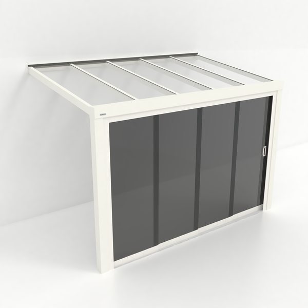 Kastrex Tuinkamer Aluminium - Luxe Buitenruimte met Glazen Dak - Privacy Glas - Gratis Montage - Wit
