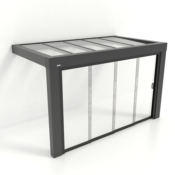 Kastrex Premium Tuinkamer Aluminium - Luxe Buitenruimte met Glazen Dak - Gratis Montage – Antraciet