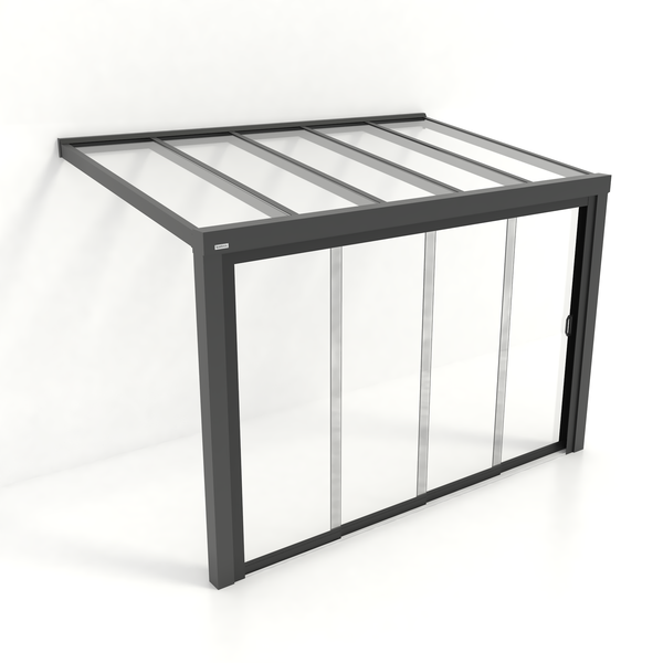 Kastrex Tuinkamer Aluminium - Luxe Buitenruimte met Glazen Dak - Gratis Montage - Antraciet