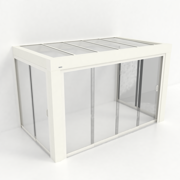 Kastrex Premium Tuinkamer Aluminium - Luxe Buitenruimte met Glazen Dak - Gratis Montage – Wit