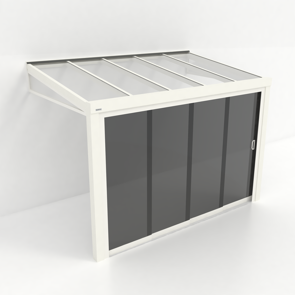 Kastrex Tuinkamer Aluminium - Luxe Buitenruimte met Glazen Dak - Privacy Glas - Gratis Montage - Wit