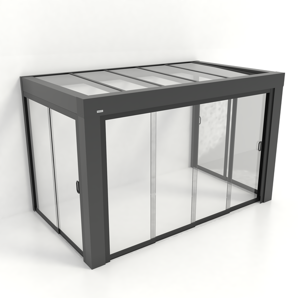 Kastrex Premium Tuinkamer Aluminium - Luxe Buitenruimte met Glazen Dak - Gratis Montage – Antraciet