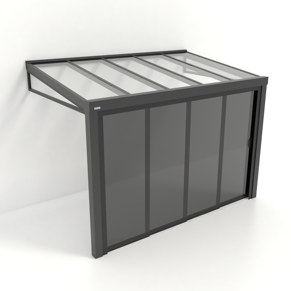 Kastrex Tuinkamer Aluminium - Luxe Buitenruimte met Glazen Dak - Privacy Glas - Gratis Montage - Antraciet