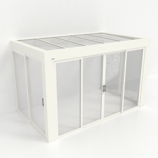 Kastrex Premium Tuinkamer Aluminium - Luxe Buitenruimte met Glazen Dak - Gratis Montage – Wit