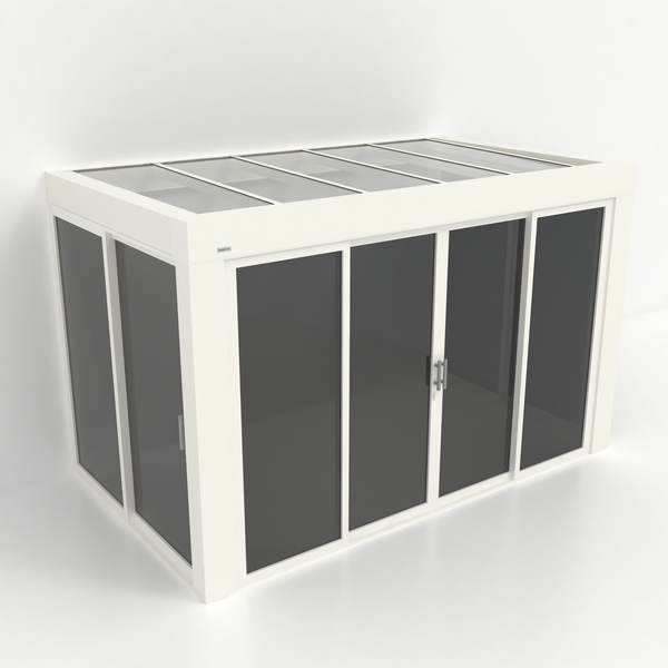 Kastrex Premium Tuinkamer Aluminium - Luxe Buitenruimte met Privacy Glas - Gratis Montage – White