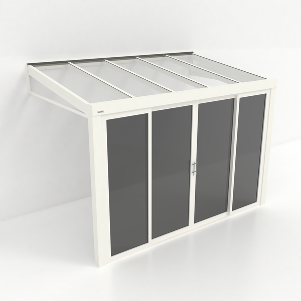 Kastrex Tuinkamer Aluminium - Luxe Buitenruimte met Glazen Dak - Privacy Glas - Gratis Montage - Wit