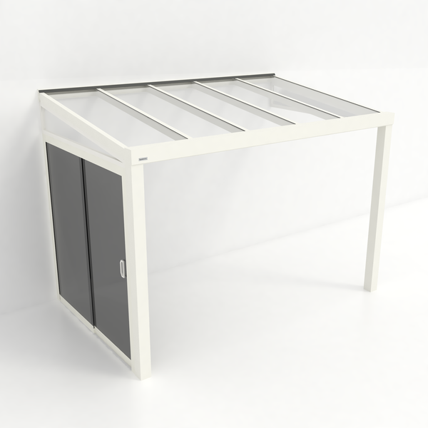 Kastrex Tuinkamer Aluminium - Luxe Buitenruimte met Glazen Dak - Privacy Glas - Gratis Montage - Wit