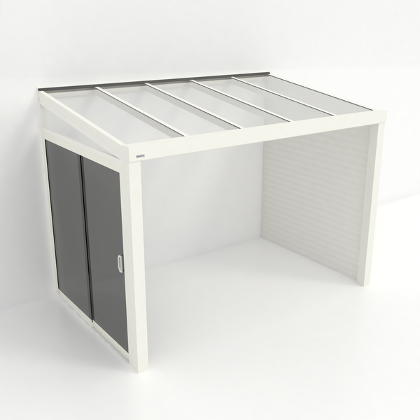 Kastrex Tuinkamer Aluminium - Luxe Buitenruimte met Glazen Dak - Privacy Glas - Gratis Montage - Wit