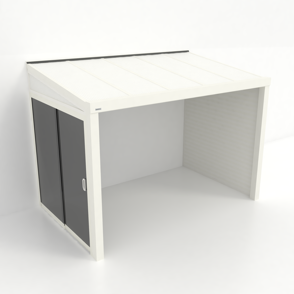 Kastrex Tuinkamer Aluminium - Luxe Buitenruimte met Polycarbonaat Dak - Privacy Glas - Gratis Montage - Wit