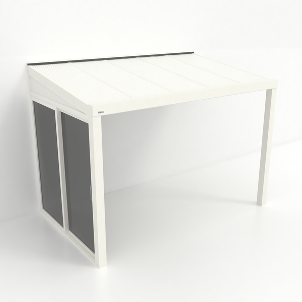 Kastrex Tuinkamer Aluminium - Luxe Buitenruimte met Polycarbonaat Dak - Privacy Glas - Gratis Montage - Wit