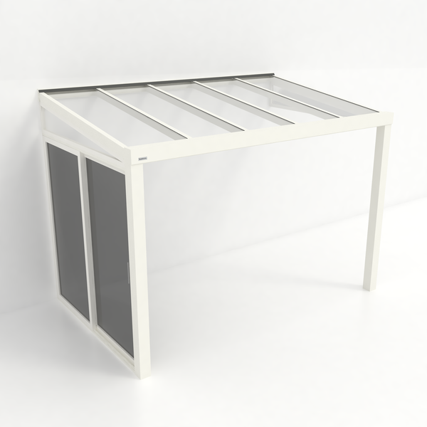 Kastrex Tuinkamer Aluminium - Luxe Buitenruimte met Glazen Dak - Privacy Glas - Gratis Montage - Wit