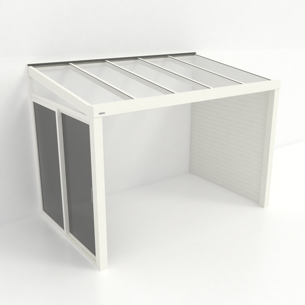 Kastrex Tuinkamer Aluminium - Luxe Buitenruimte met Glazen Dak - Privacy Glas - Gratis Montage - Wit