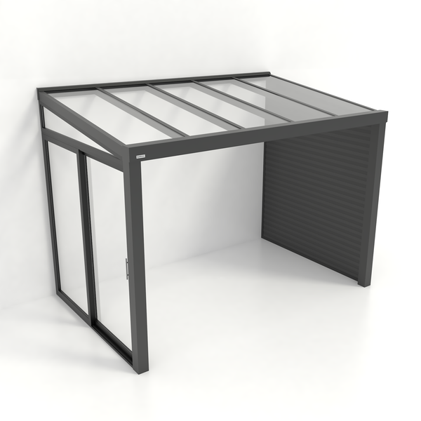 Kastrex Tuinkamer Aluminium - Luxe Buitenruimte met Glazen Dak - Gratis Montage - Antraciet