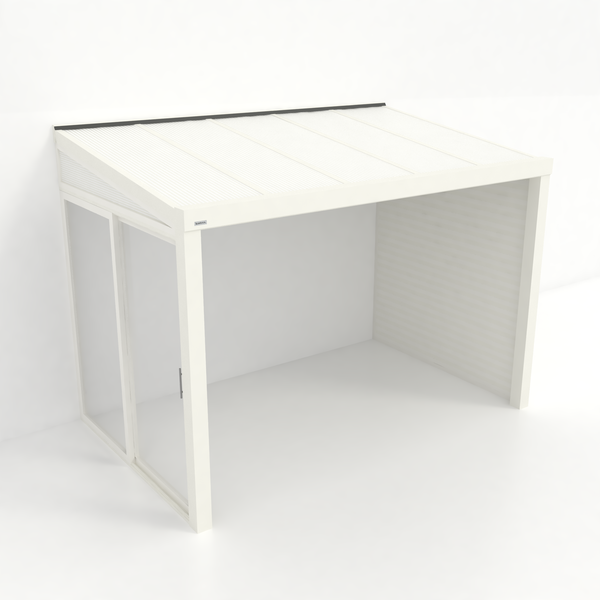Kastrex Tuinkamer Aluminium - Luxe Buitenruimte met Polycarbonaat Dak - Gratis Montage - Wit