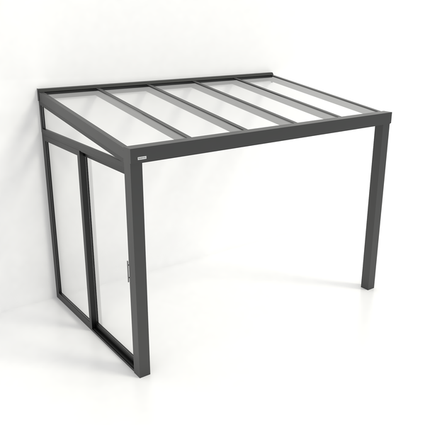 Kastrex Tuinkamer Aluminium - Luxe Buitenruimte met Glazen Dak - Gratis Montage - Antraciet